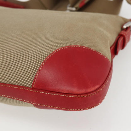 Prada Logo Zip Crossbody Bag Canvas, BEIGE, CANVAS, Shoulder bag