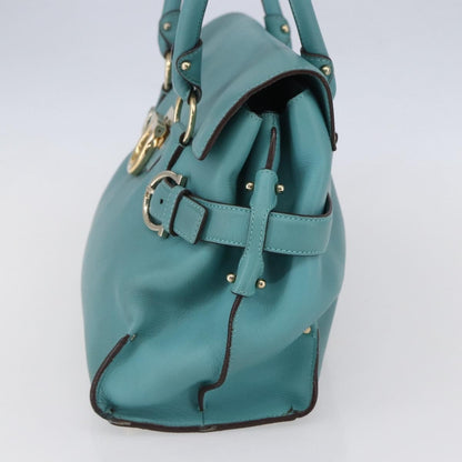 Salvatore Ferragamo Virna Satchel Leather, TURQUOISE, LEATHER, Tote bag