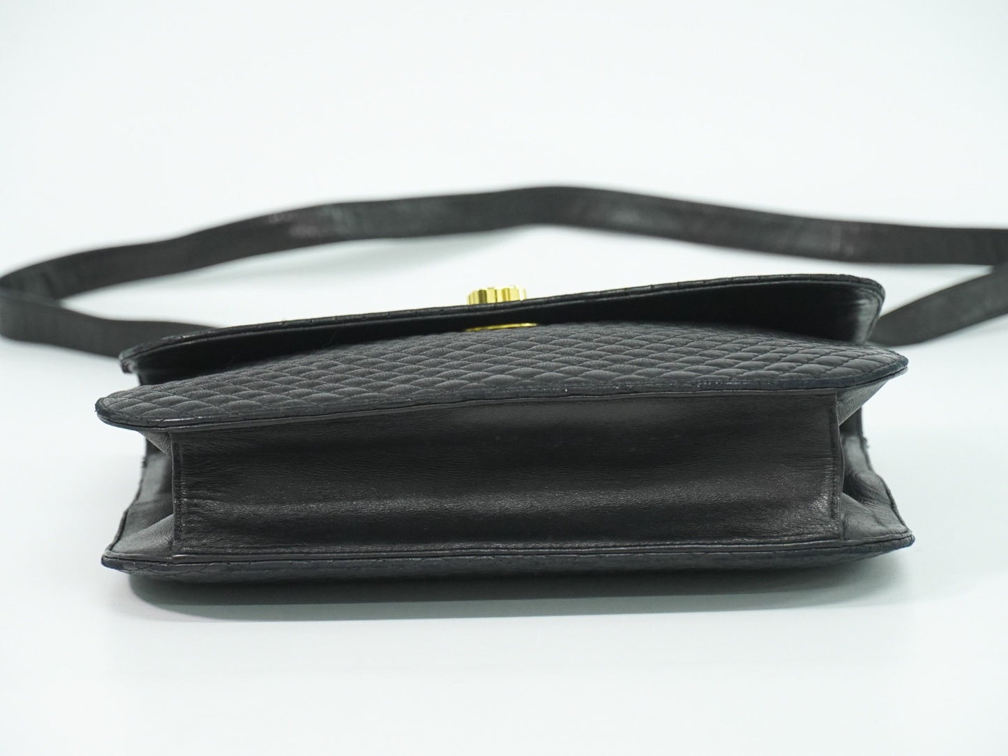 Bally Vintage Handbag Quilted Leather, BLACK, LEATHER, Handbag