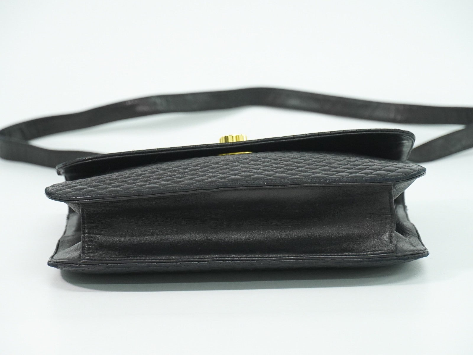 Bally Vintage Handbag Quilted Leather, BLACK, LEATHER, Handbag