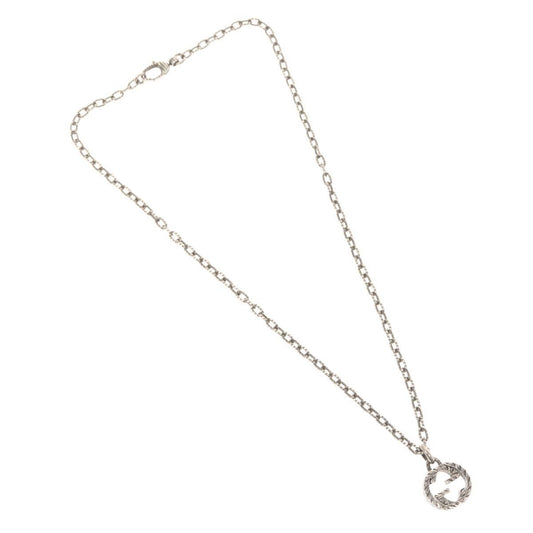 Gucci Engraved Interlocking G Chain Link Pendant Necklace Sterling Silver, SILVER, SILVER, Necklace