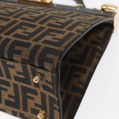 Fendi Vintage Zucca Handbag Zucca, BROWN, CANVAS, Handbag
