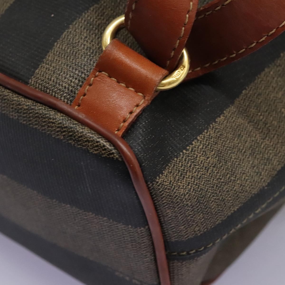 Fendi Pequin Front Pocket Backpack Coated Canvas, BROWN, CANVAS, Backpack