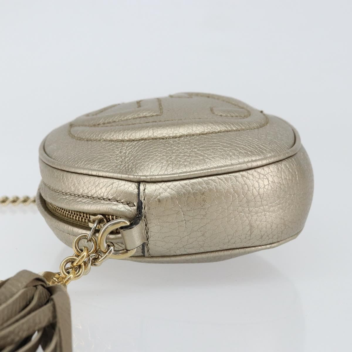 Gucci Soho Chain Bag Leather, GOLD, LEATHER, Shoulder bag