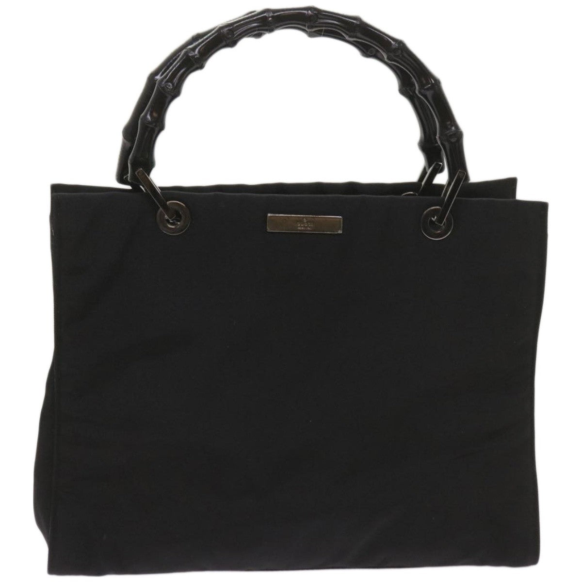 Gucci Bamboo Shopper Tote Canvas, BLACK, CANVAS, Tote bag