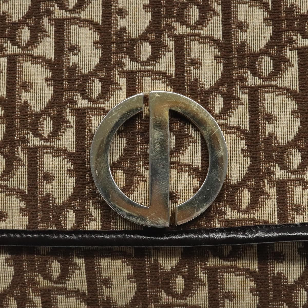 Christian Dior Vintage CD Flap Shoulder Bag Canvas, BROWN, CANVAS, Shoulder bag