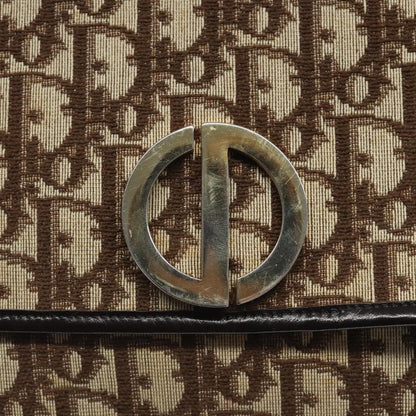 Christian Dior Vintage CD Flap Shoulder Bag Canvas, BROWN, CANVAS, Shoulder bag