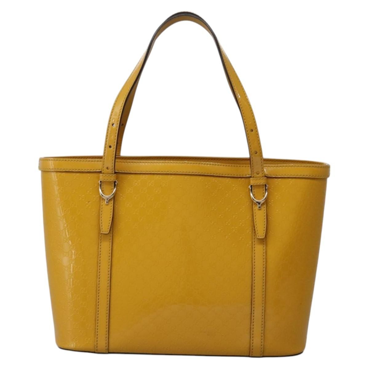 Gucci Nice Tote Microguccissima Patent, YELLOW, PATENT_LEATHER, Tote bag