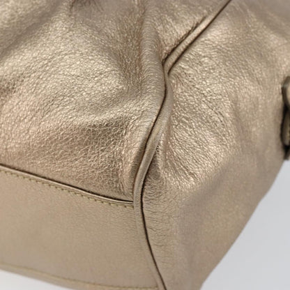 Salvatore Ferragamo Gancini Tote Leather, GOLD, LEATHER, Tote bag