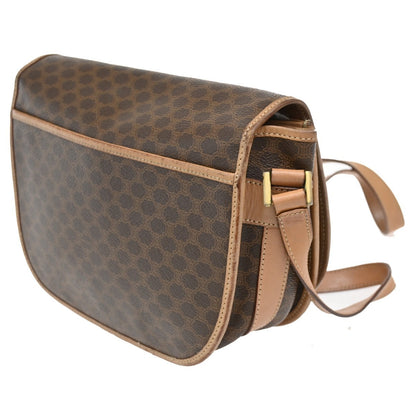 Celine Macadam Shoulder Bag Canvas, BROWN, CANVAS, Shoulder bag