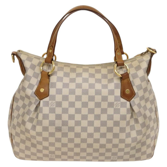 Louis Vuitton Evora Handbag Damier, WHITE, CANVAS, Handbag