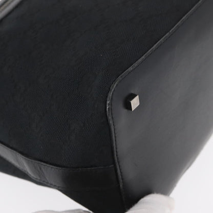 Gucci Vintage Shoulder Bag GG Canvas and Leather, BLACK, CANVAS, Shoulder bag