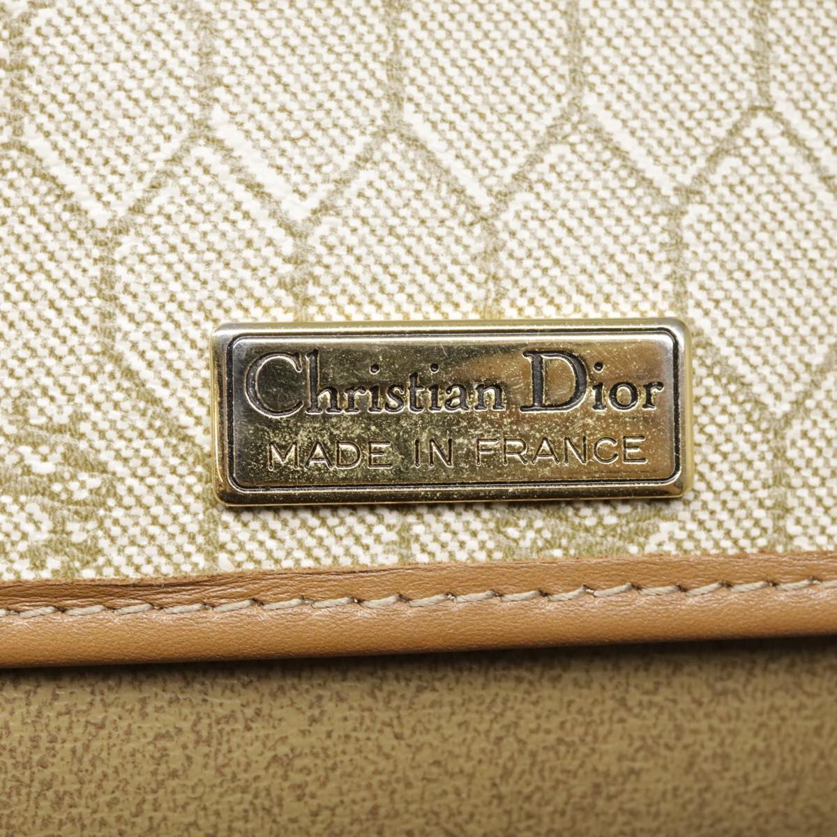 Christian Dior Vintage Honeycomb Flap Crossbody Bag Coated Canvas, BEIGE, CANVAS, Crossbody bag