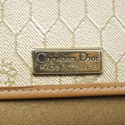 Christian Dior Vintage Honeycomb Flap Crossbody Bag Coated Canvas, BEIGE, CANVAS, Crossbody bag