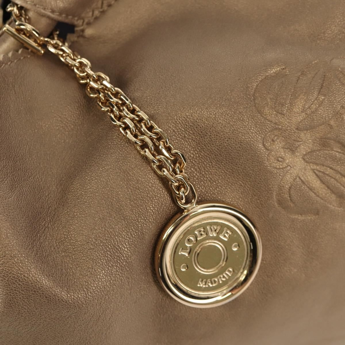 Loewe Anagram Logo Nappa Aire Hand Bag Leather, GOLD, LEATHER, Handbag