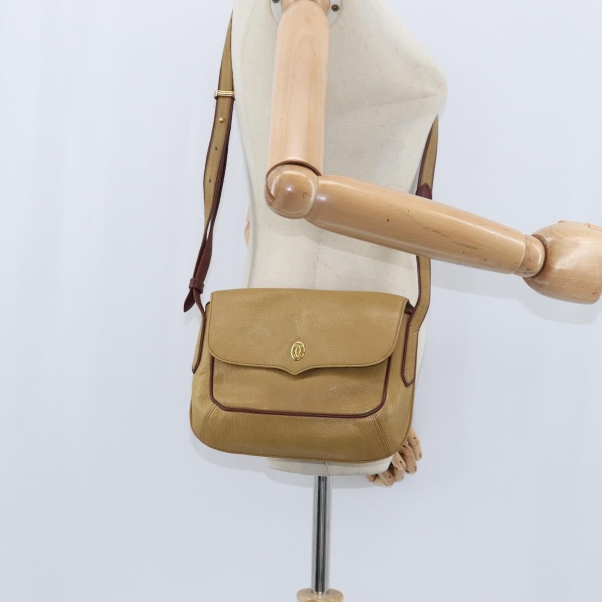 cartier Must de Cartier Shoulder Bag Leather, BEIGE, LEATHER, Shoulder bag