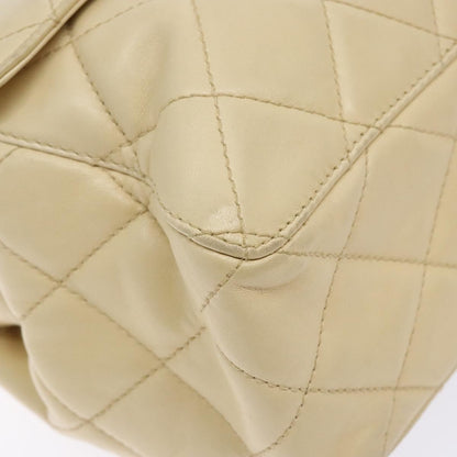 Chanel Vintage CC Flap Crossbody Bag Quilted Lambskin, BEIGE, LEATHER, Shoulder bag