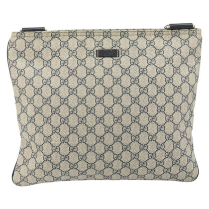 Gucci Zip Top Messenger Bag GG Coated Canvas, NAVY, PVC, Shoulder bag