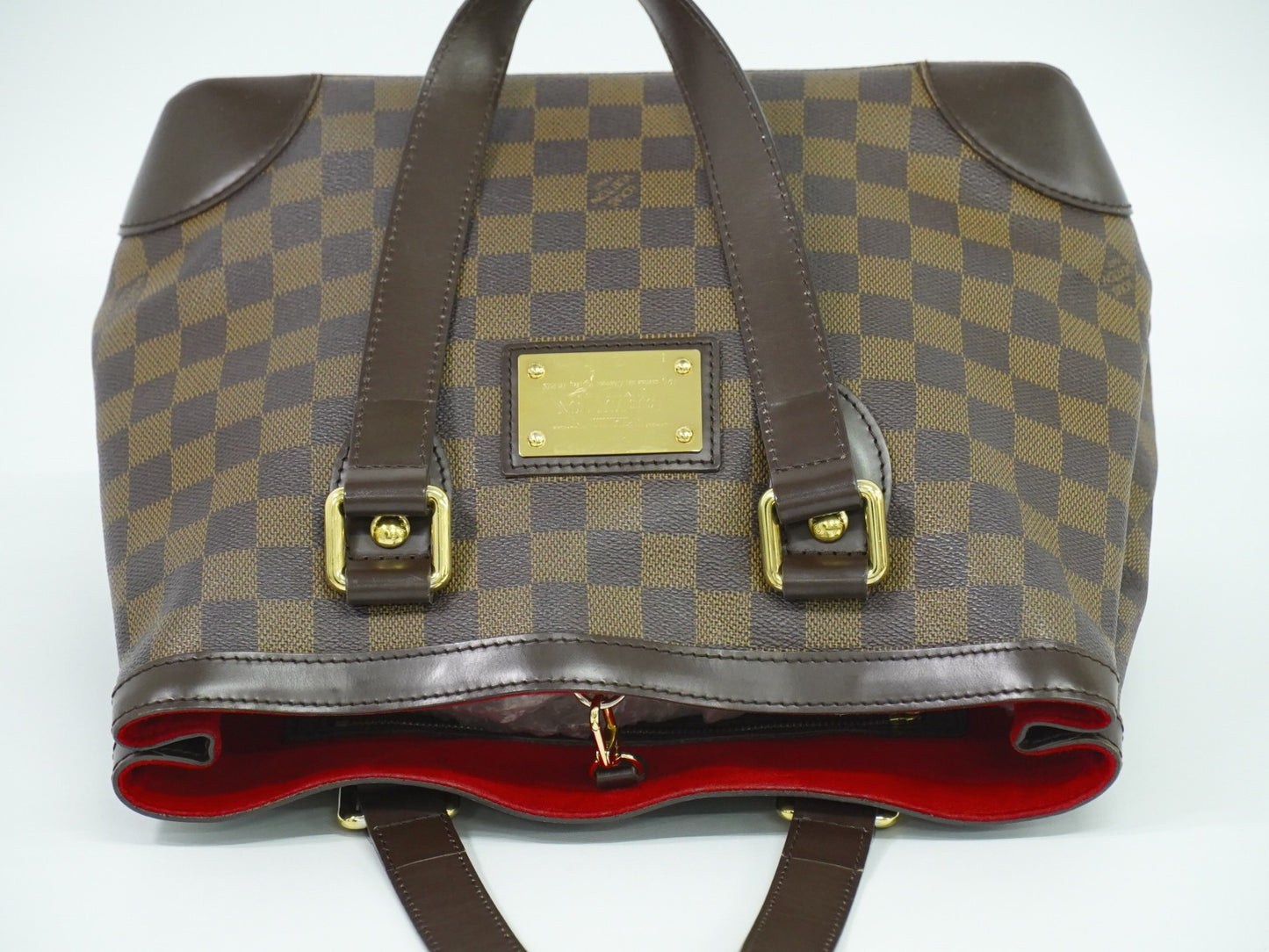 Louis Vuitton Hampstead Handbag Damier, BROWN, CANVAS, Handbag