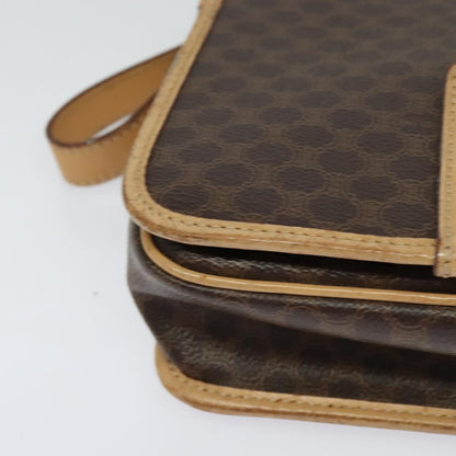 Celine Macadam Shoulder Bag PVC Leather, BROWN, CANVAS, Shoulder bag