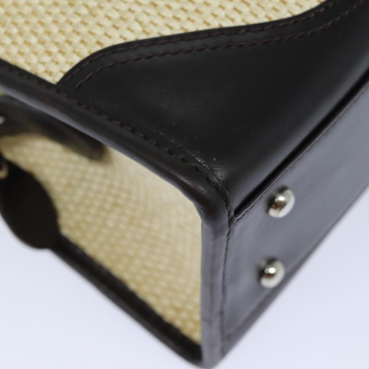 Burberry Vintage Handbag Leather, BEIGE, WOOD, Handbag