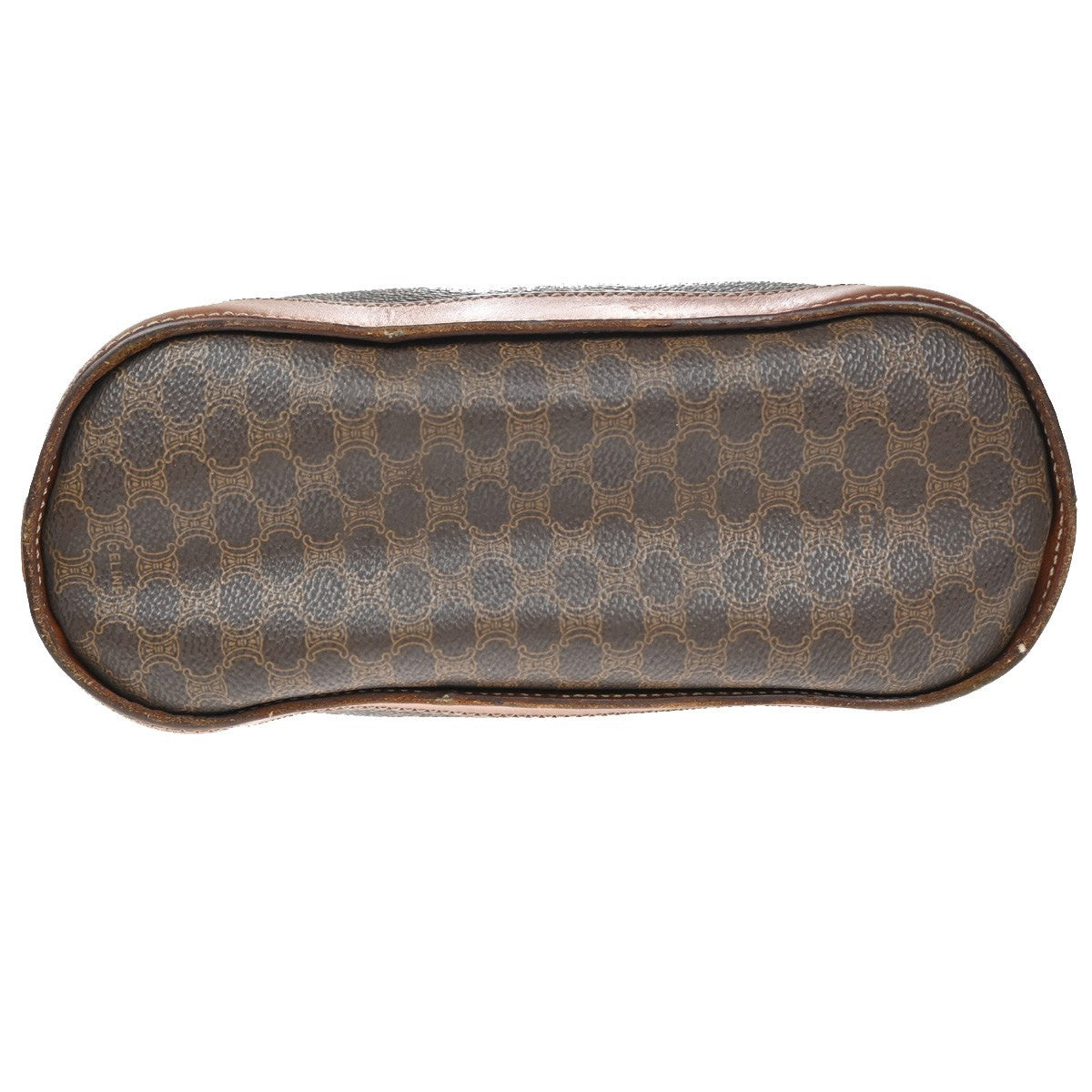 Celine Vintage Macadam Tote bag Canvas and Leather, BROWN, PVC, Tote bag