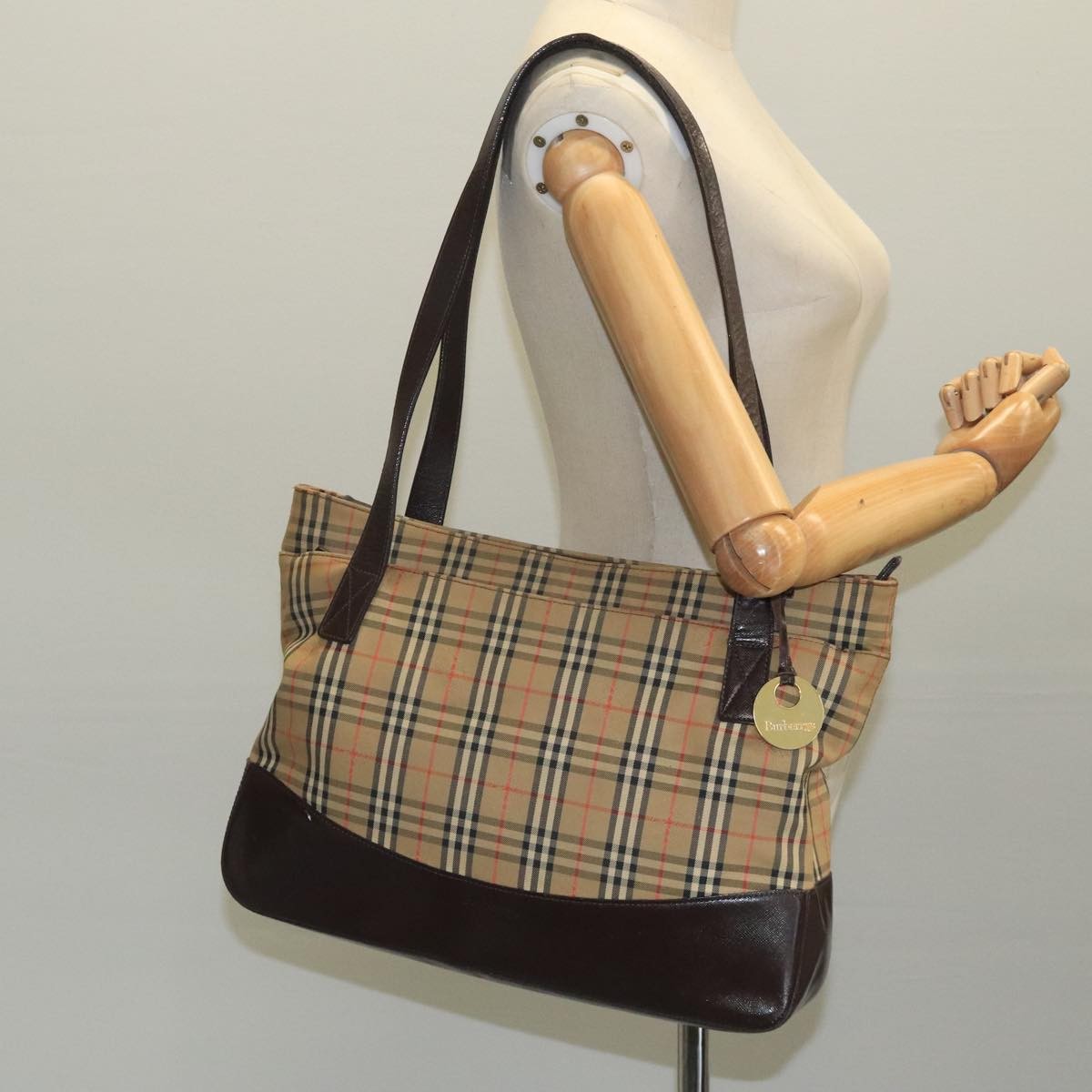 Burberry Nova Check Tote canvas check pattern, BEIGE, CANVAS, Tote bag