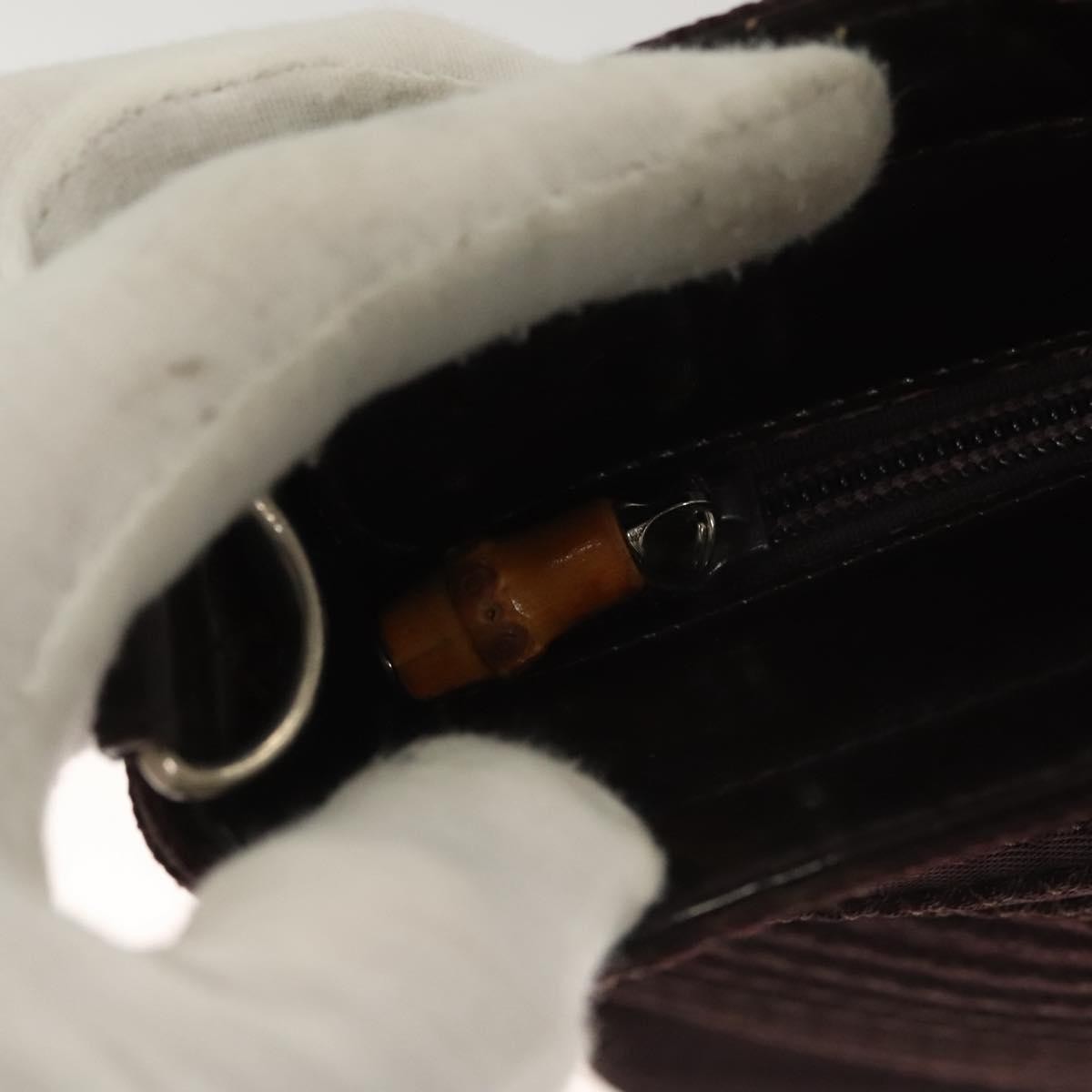 Gucci Vintage Bamboo Handle Tote Nylon, BROWN, SYNTHETIC, Tote bag