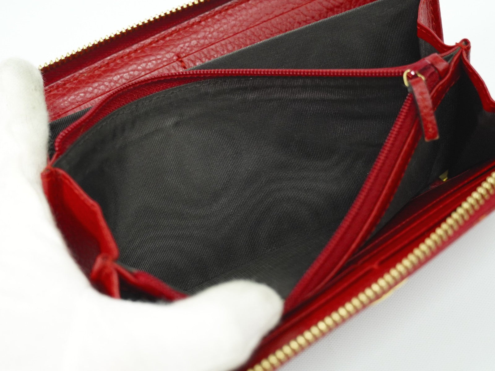 Gucci GG Marmont Zip Around Wallet Leather, RED, LEATHER, Wallets