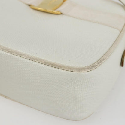 Salvatore Ferragamo Vala Shoulder Bag Leather, WHITE, LEATHER, Shoulder bag