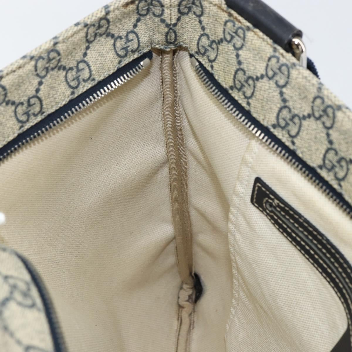 Gucci Zip Top Messenger Bag GG Coated Canvas, NAVY, PVC, Shoulder bag