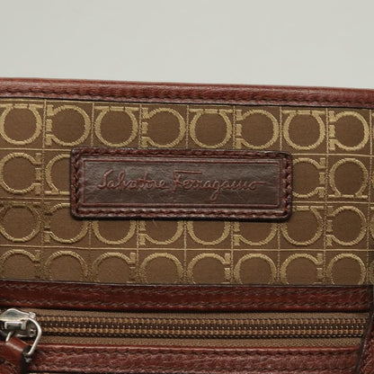 Salvatore Ferragamo Gancini Tote Gancini Canvas, BROWN, CANVAS, Tote bag