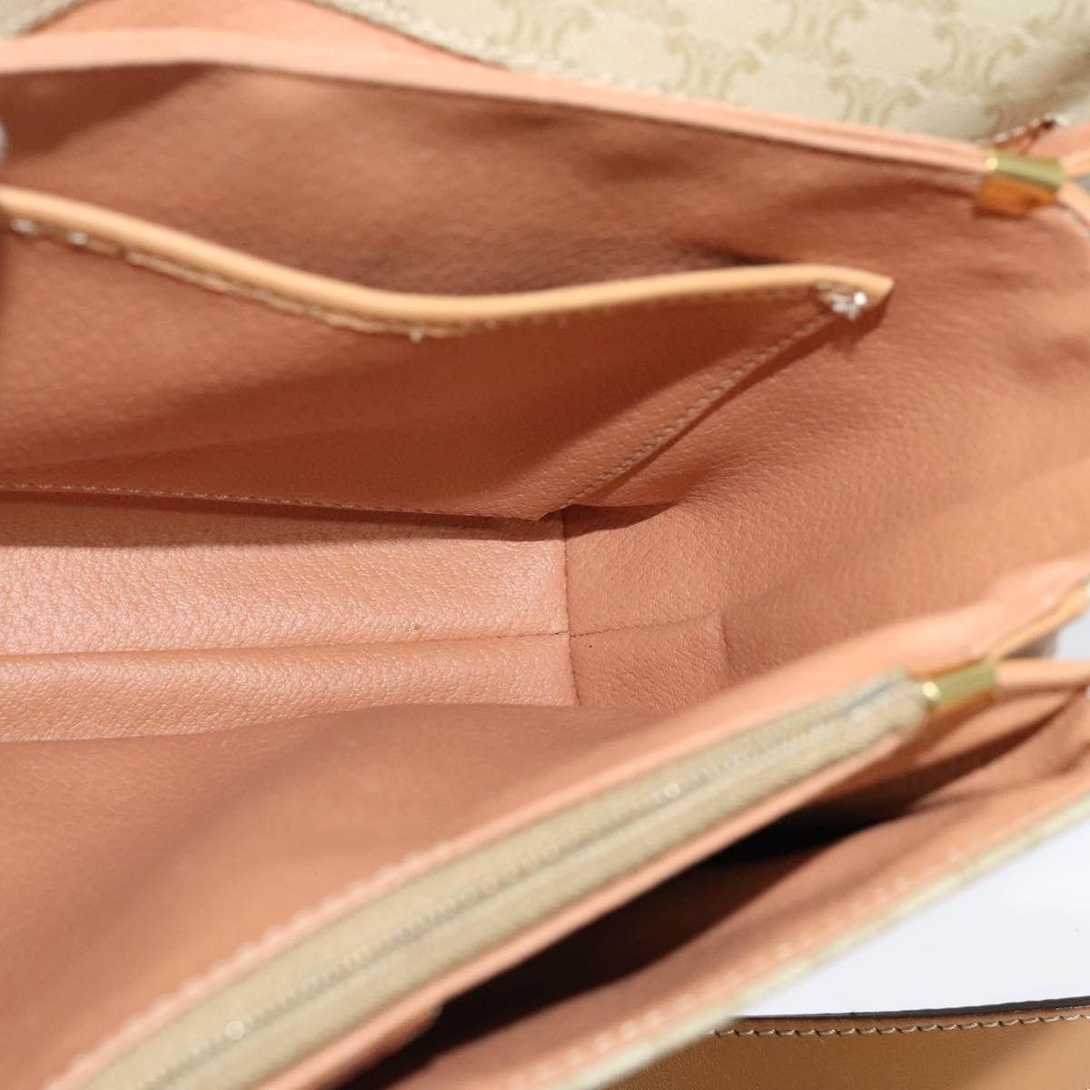 Celine Macadam Shoulder Bag PVC Leather, BEIGE, CANVAS, Shoulder bag