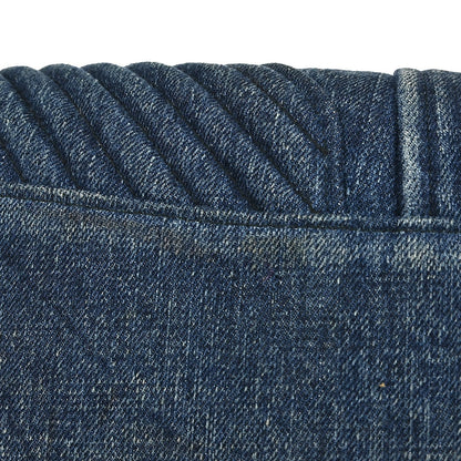 Miu Miu Biker Convertible Tote Denim with Leather, BLUE, DENIM_JEANS, Tote bag