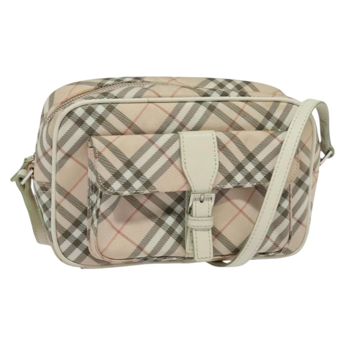 Burberry Nova Check Blue Label Canvas, PINK, CANVAS, Shoulder bag