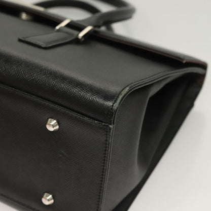 Burberry Vintage Handbag Leather, BLACK, LEATHER, Handbag