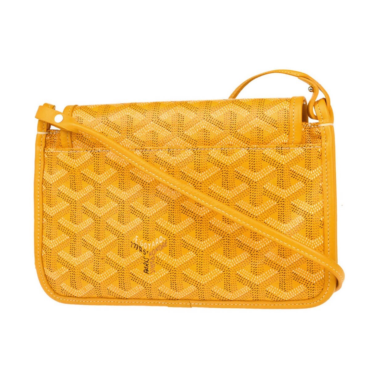 Goyard Plumet Clutch Wallet Coated Canvas, YELLOW, CANVAS, Shoulder bag