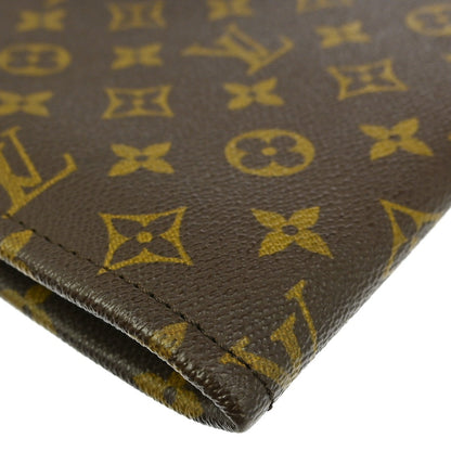 Louis Vuitton Poche Documents Monogram Canvas, BROWN, CANVAS, Clutche & pouche