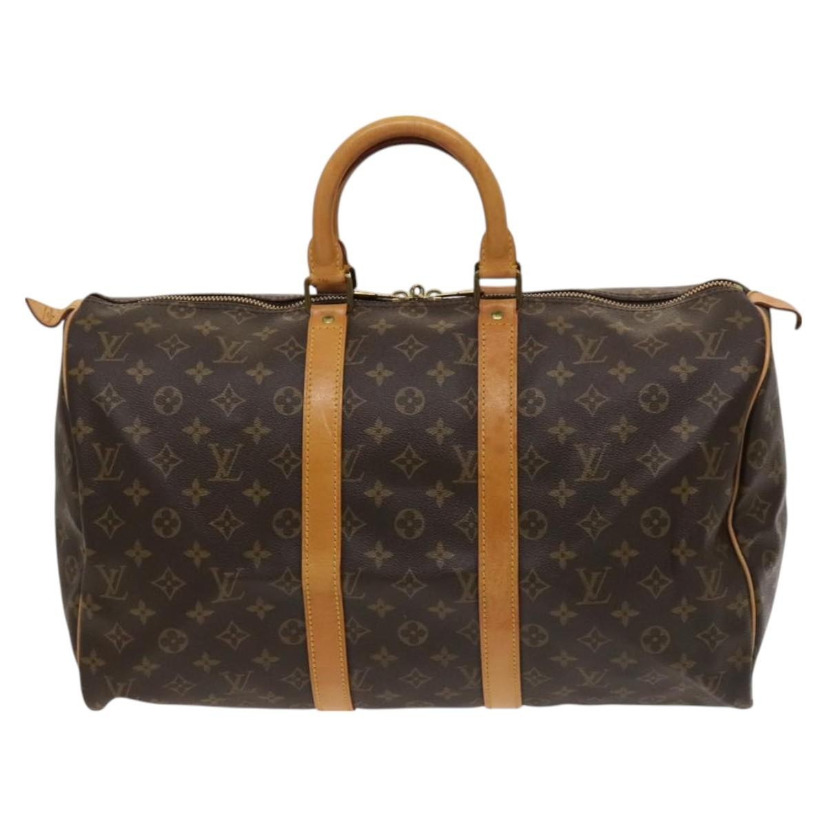 Louis Vuitton Keepall Bag Monogram Canvas, BROWN, CANVAS, Travel bag