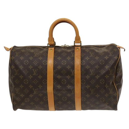 Louis Vuitton Keepall Bag Monogram Canvas, BROWN, CANVAS, Travel bag