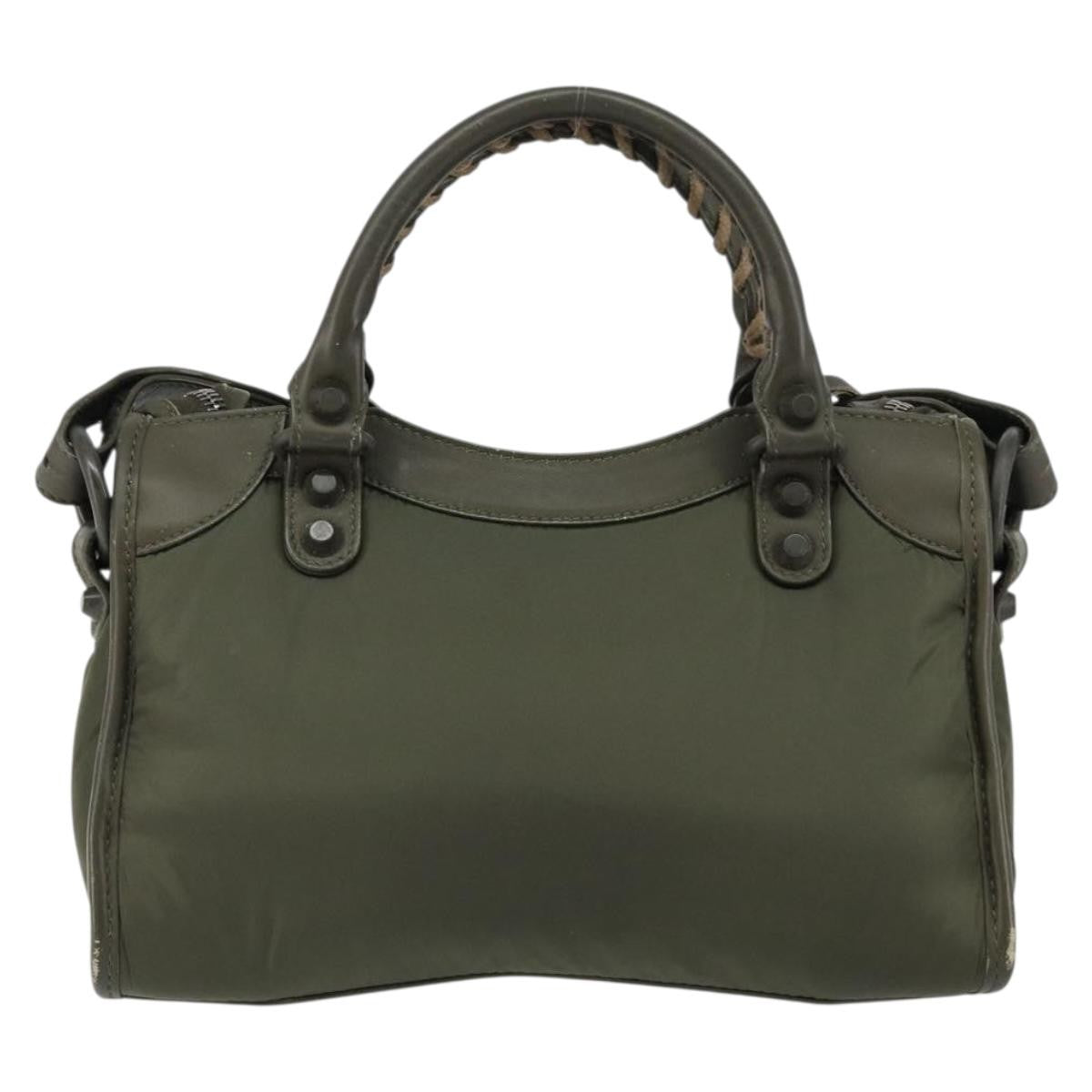 Balenciaga City Classic Studs Bag Leather, KHAKI, LEATHER, Handbag