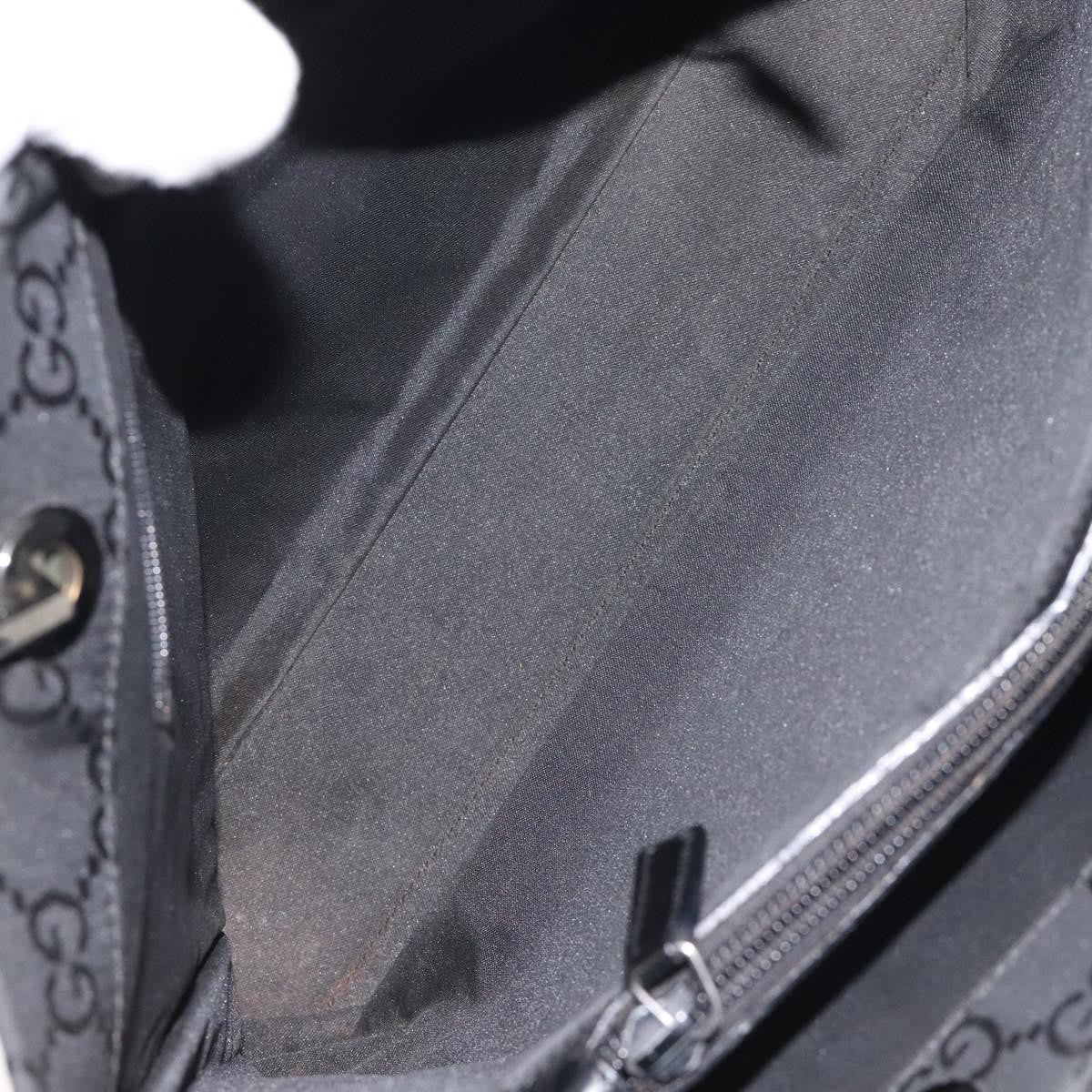 Gucci Vintage Bamboo Handle Tote GG Nylon, BLACK, NYLON, Tote bag