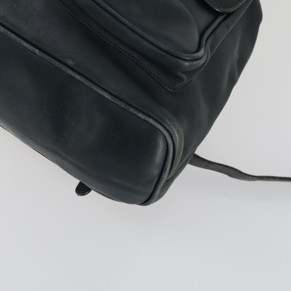 Gucci Vintage Bamboo Backpack Leather, BLACK, LEATHER, Backpack