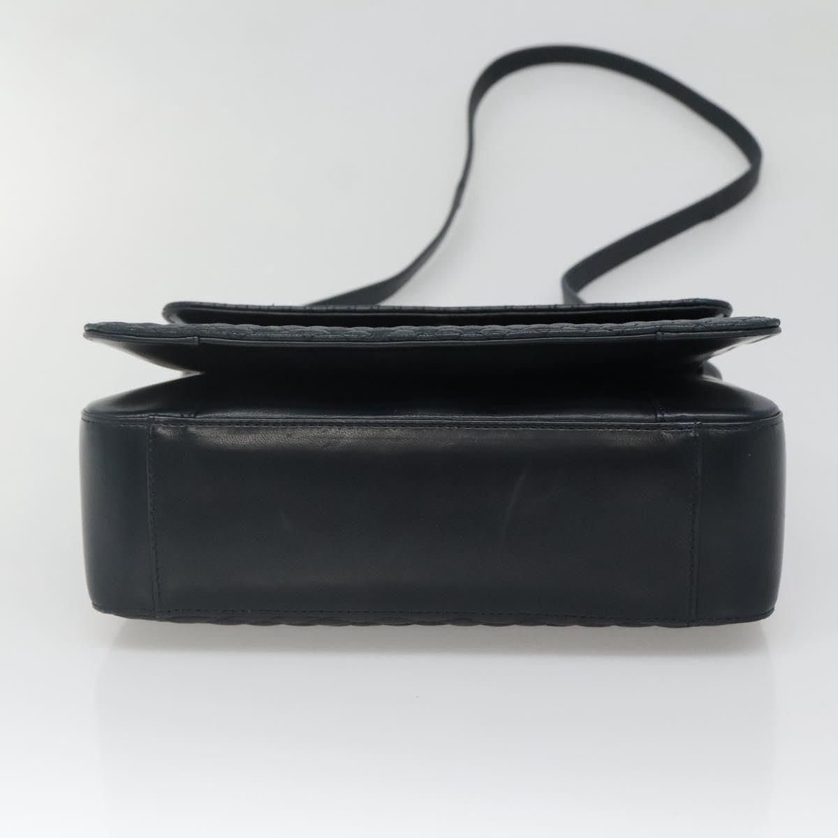 Bally Vintage Handbag Quilted Leather, NAVY, LEATHER, Handbag