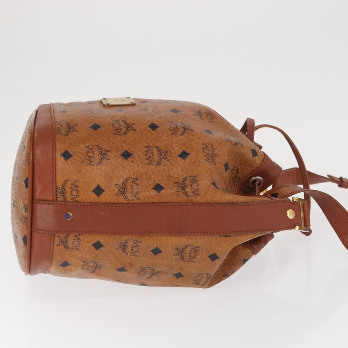 MCM Visetos Shoulder bag Canvas and Leather, BROWN, CANVAS, Shoulder bag