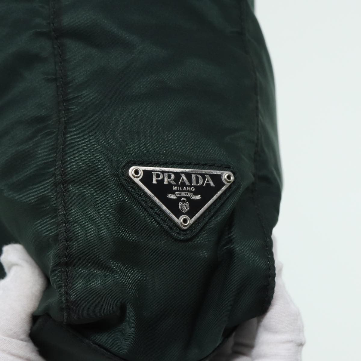 Prada Vintage Zip Tote Tessuto, KHAKI, NYLON, Tote bag