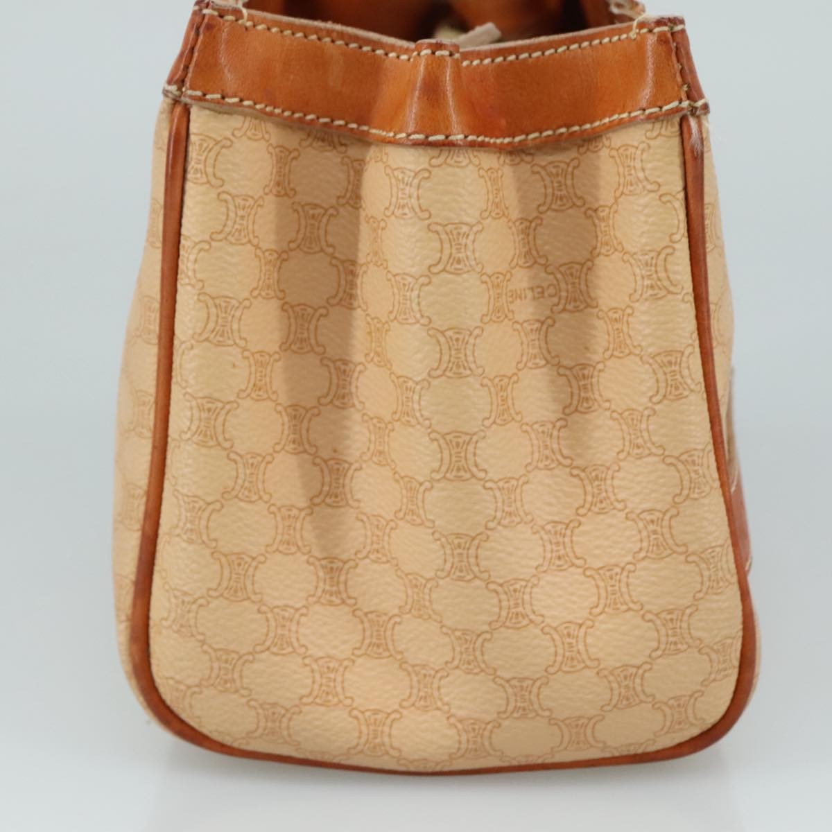 Celine Vintage Macadam Handbag Macadam, "Beige,Brown,Gold", PVC,Leather,Canvas, Handbag