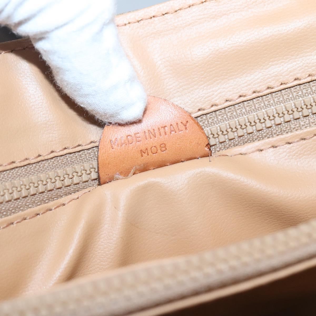 Celine Vintage Macadam Handbag Canvas, BEIGE, CANVAS, Handbag