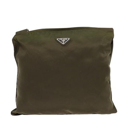 Prada Flat Messenger Bag Tessuto, KHAKI, NYLON, Shoulder bag