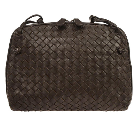 Bottega Veneta Nodini Crossbody Bag Intrecciato Nappa, BROWN, LEATHER, Shoulder bag